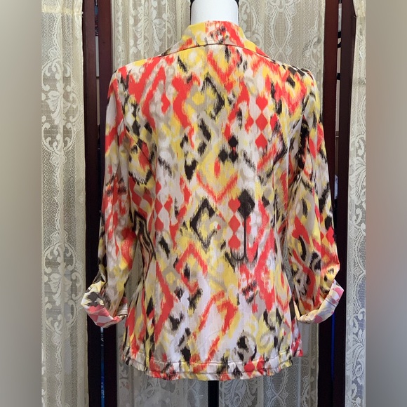 LAURA ASHLEY ABSTRACT PRINT LIGHTWEIGHT FULL ZIP JACKET - SZ SMALL - Picture 2 of 7
